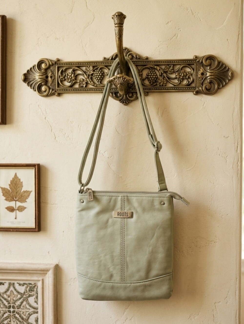 Roots Sage Green Crossbody Bag